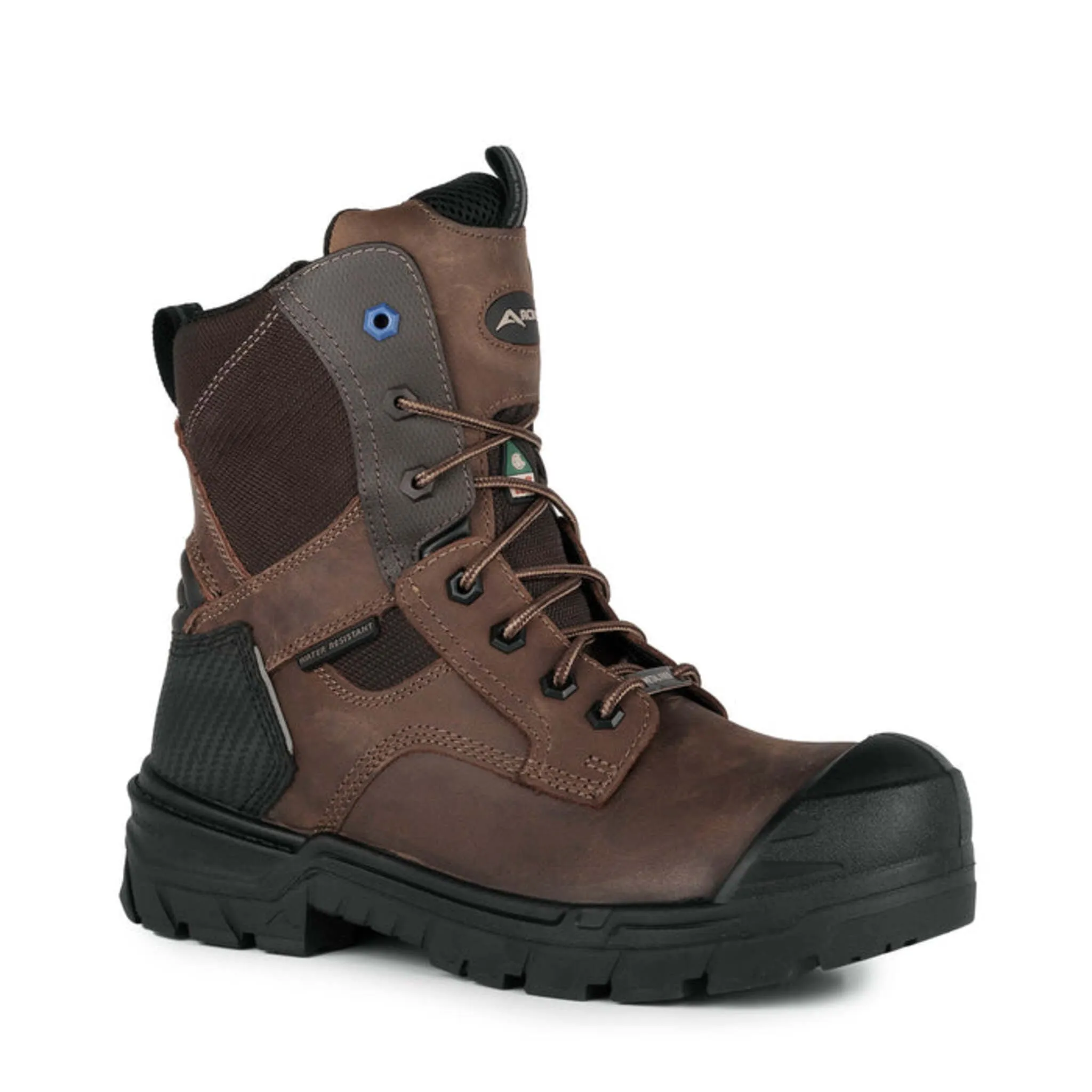 Acton Men's Safety Work Boots - G3O 8" Waterproof Leather, Composite Toe, Plate, Puncture & Slip Resistant, Rubber Sole, CSA Certified | Sizes 7-15