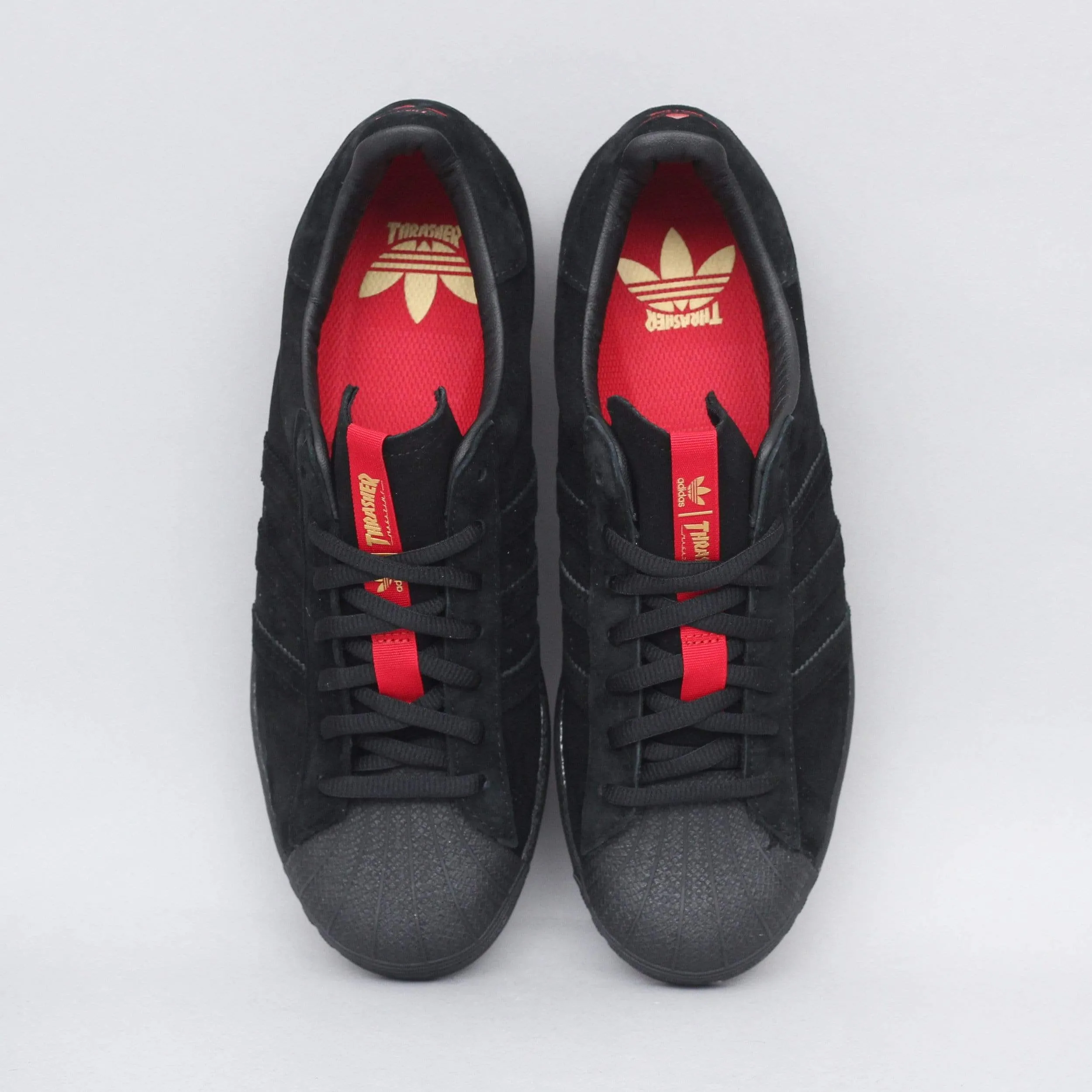 adidas X Thrasher Superstar Adv Shoes Core Black / Scarlet / Gold Metallic