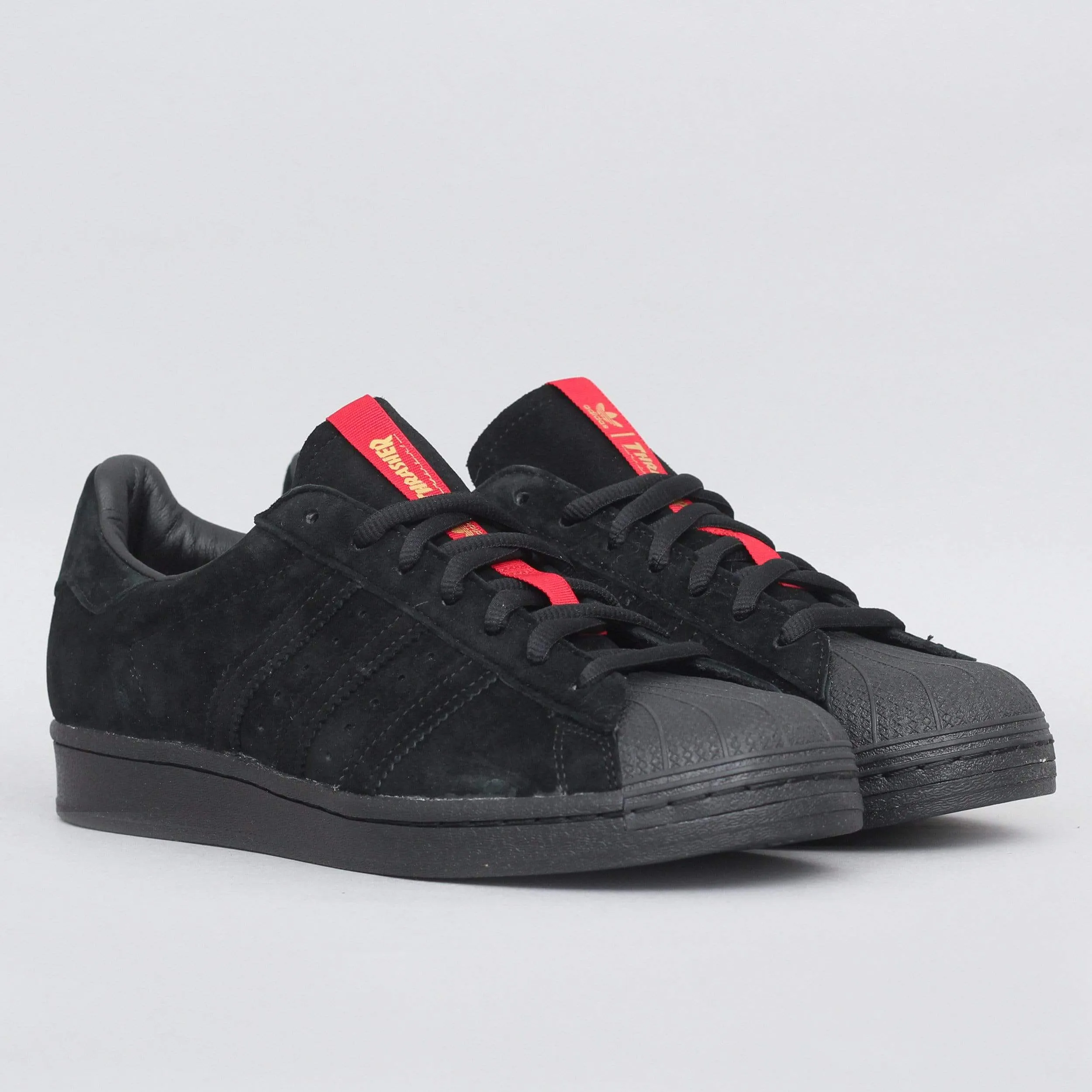 adidas X Thrasher Superstar Adv Shoes Core Black / Scarlet / Gold Metallic