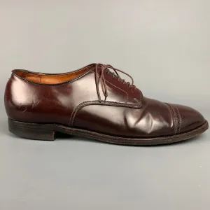 ALLEN EDMONDS Size 13.5 Color 8 Cordovan Leather Cap Toe Lace Up Shoes