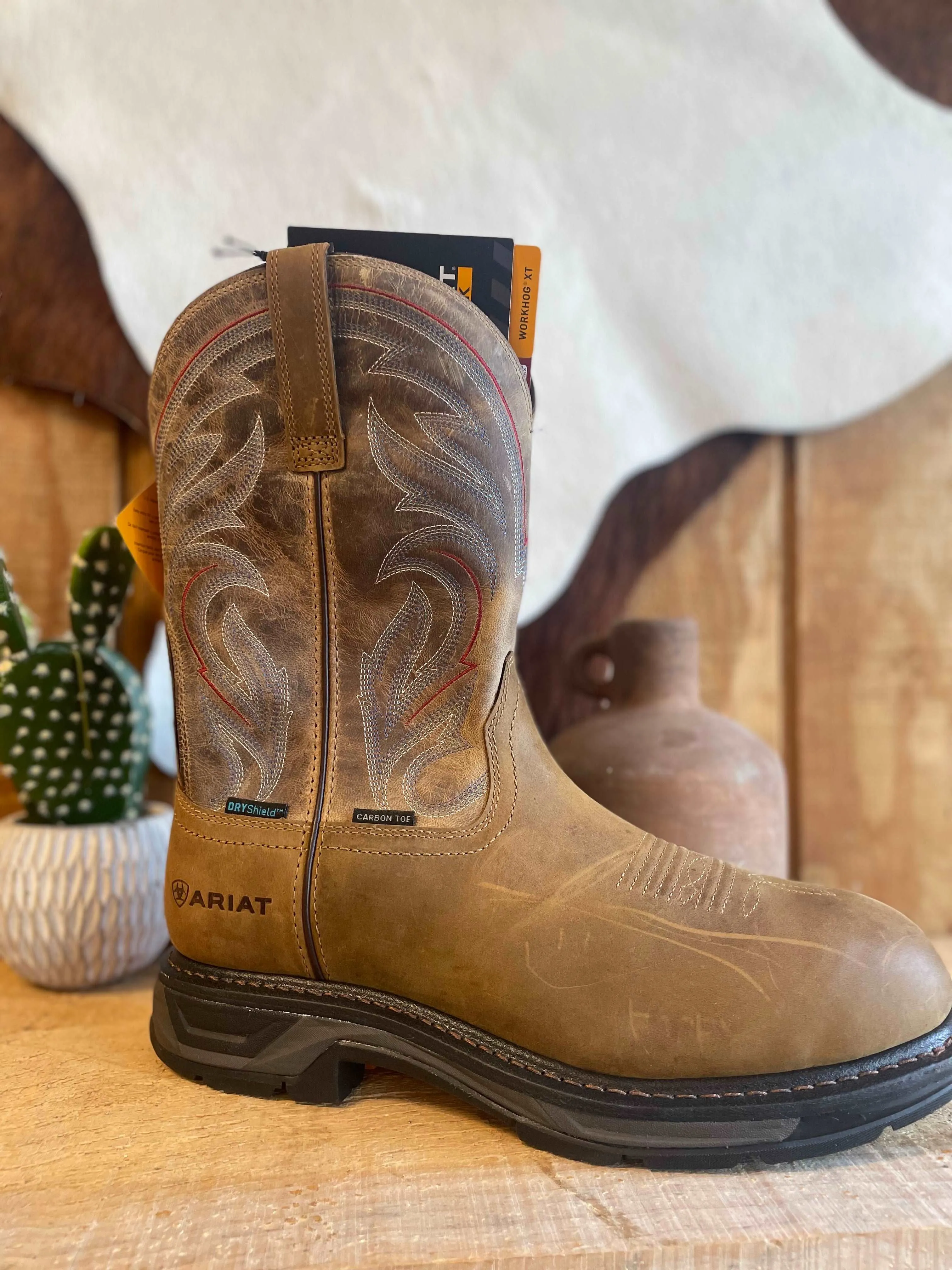Ariat Mens Workhog XT H2O Composite Distressed Brown