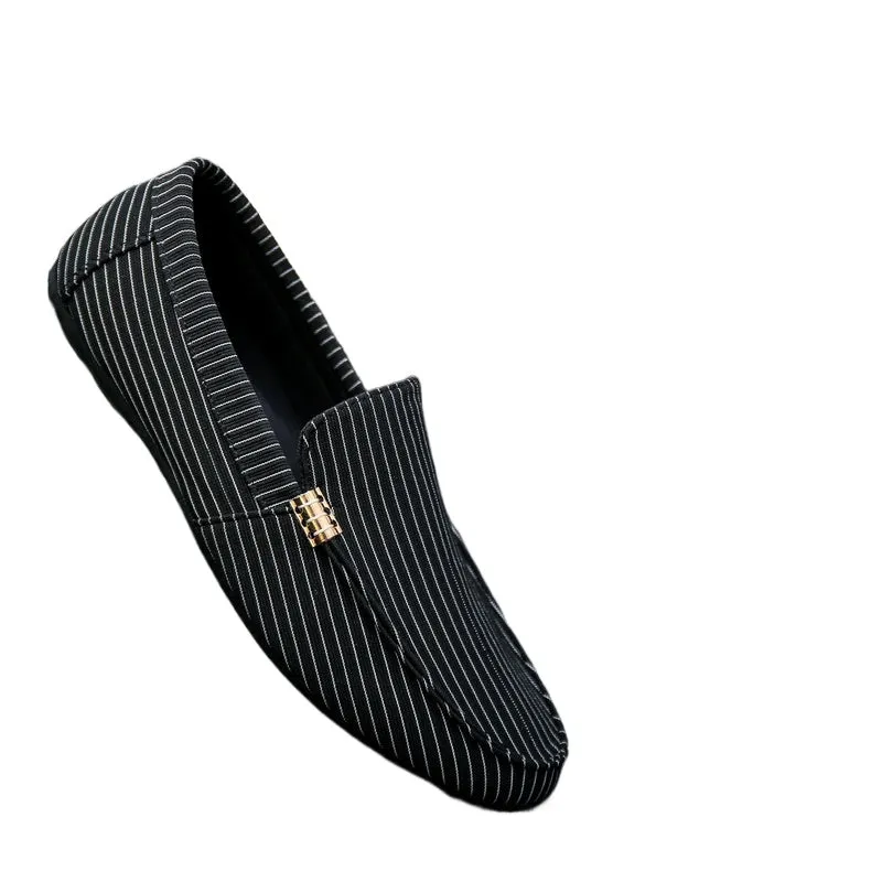 Autumn men's shoes social guy casual shoes lazy tide shoes striped Doudou shoes men's foreign trade large size cross-border
