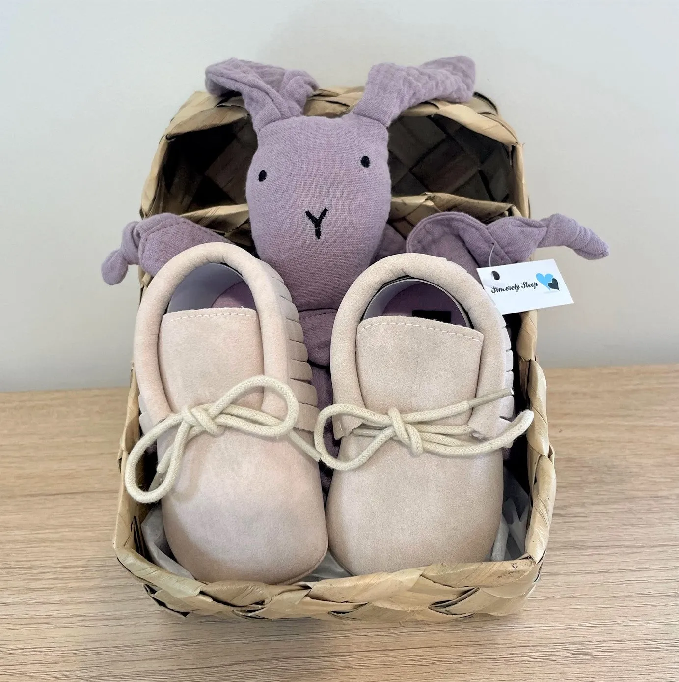 Baby's First Shoes & Cuddly Bunny - White shoes