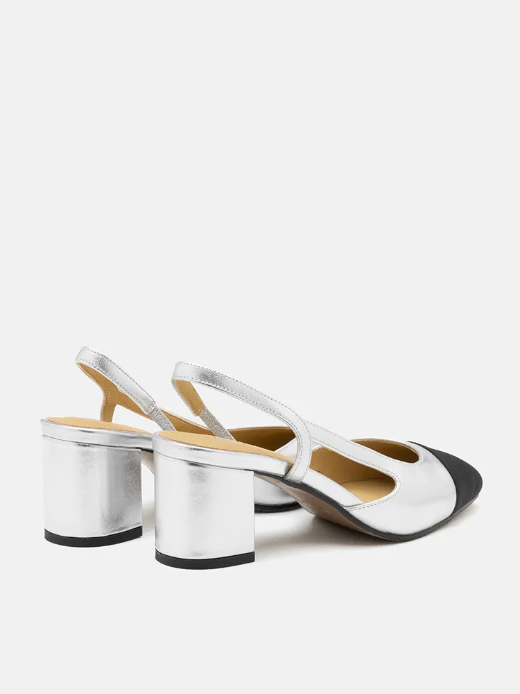 Blythe Lambskin Toe Cap Block Heels