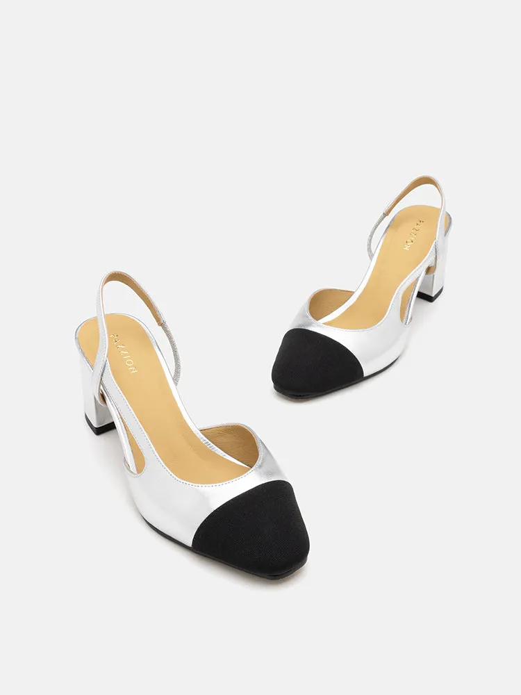 Blythe Lambskin Toe Cap Block Heels