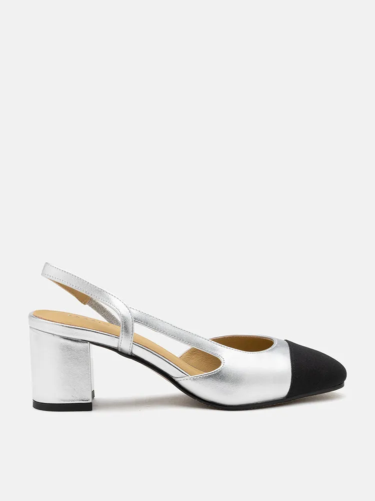 Blythe Lambskin Toe Cap Block Heels
