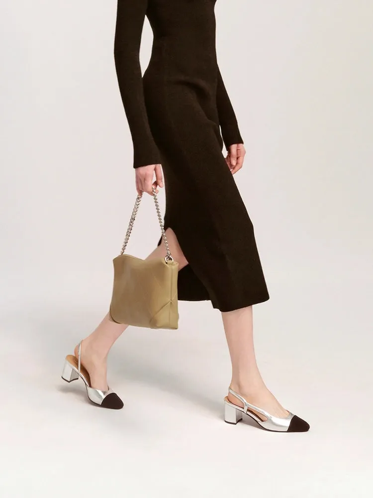 Blythe Lambskin Toe Cap Block Heels
