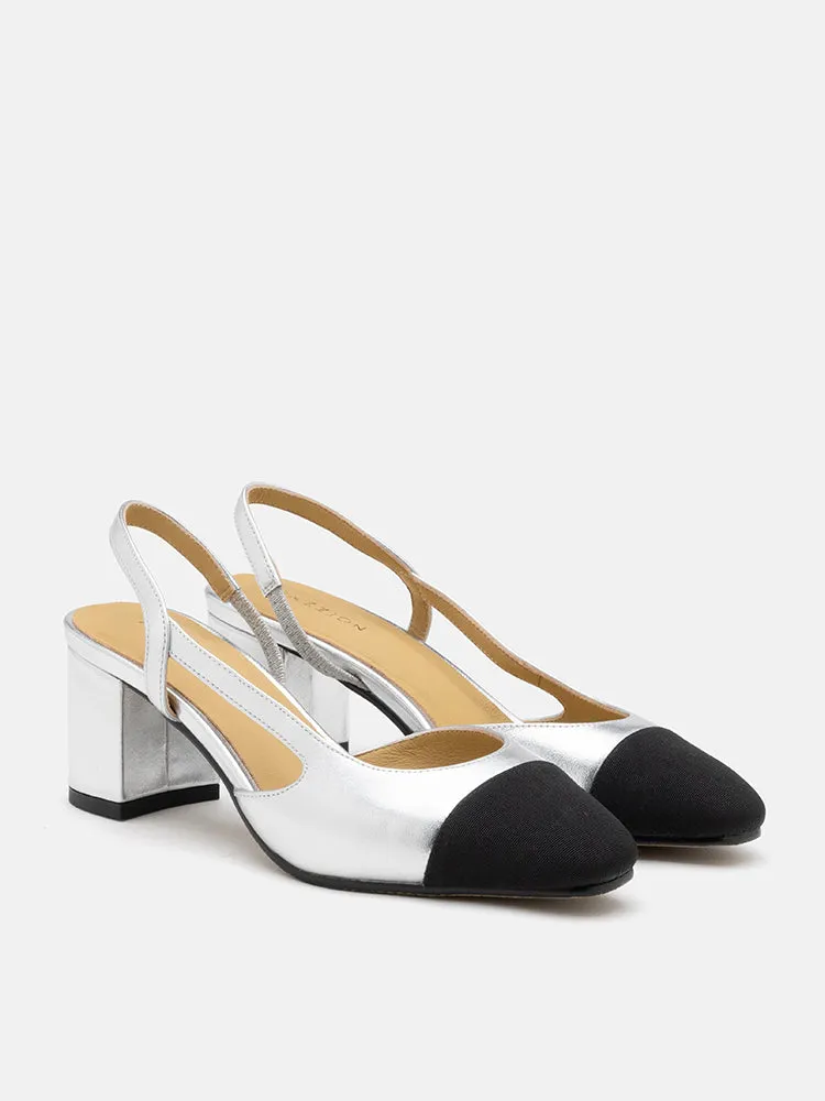 Blythe Lambskin Toe Cap Block Heels