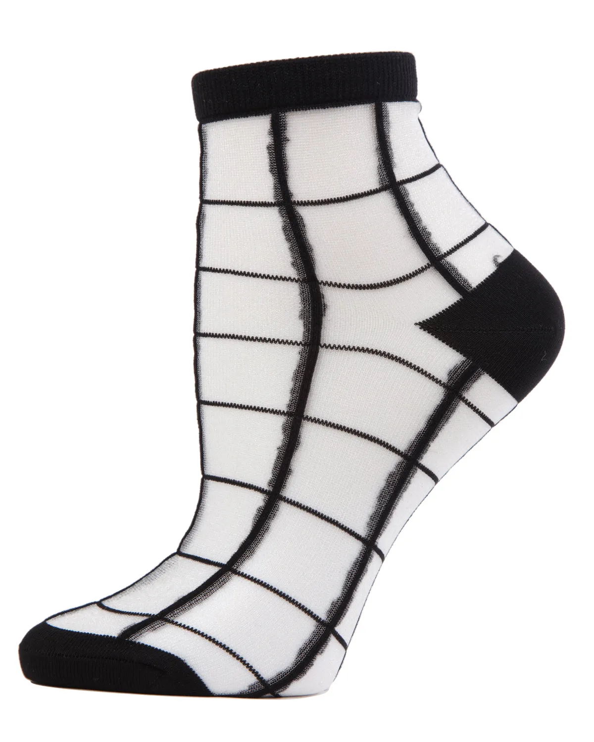 Cheery Checker Sheer See-Through Ankle Socks