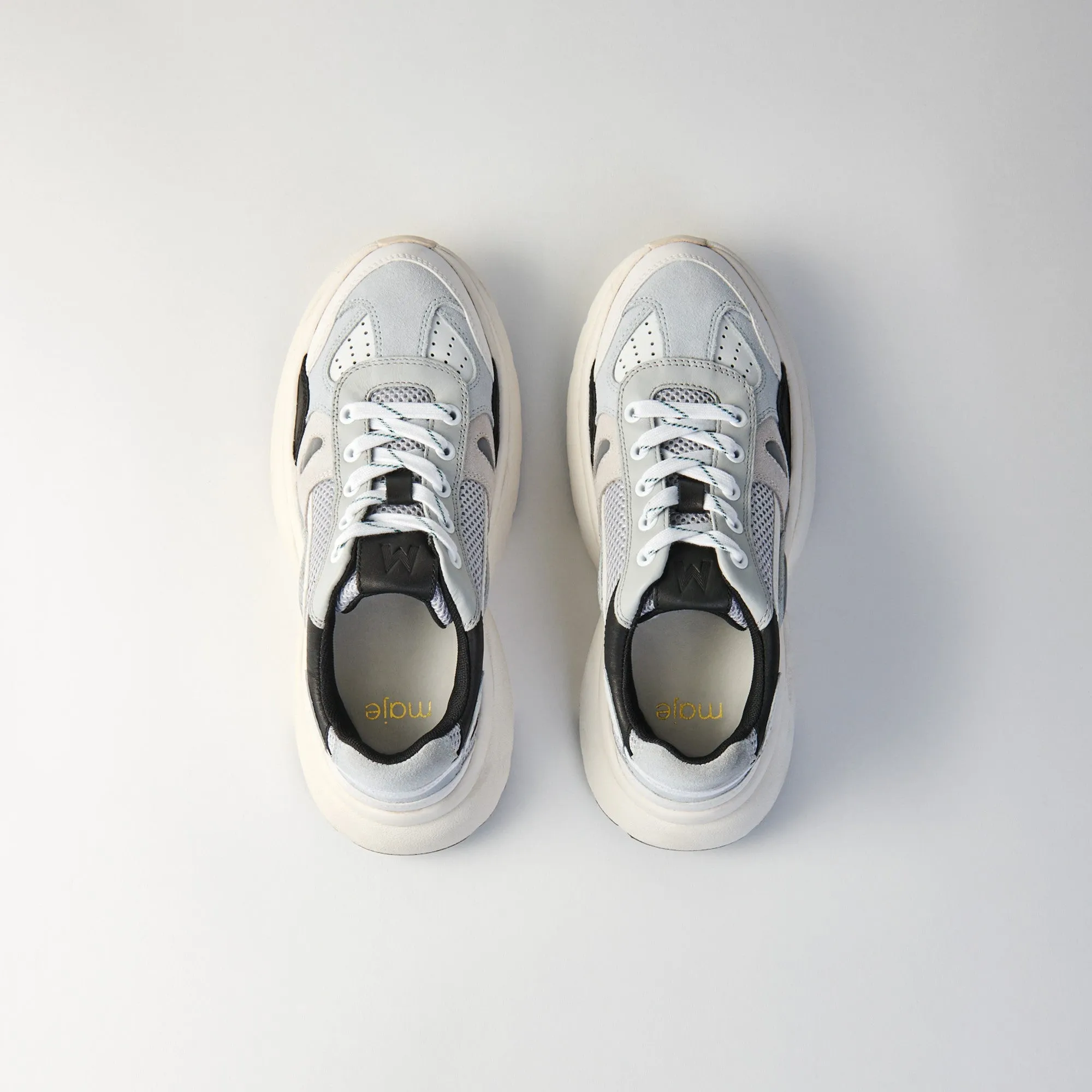 [CONTAIN PIG SKIN] Women W20 Leather City Sneakers - Grey