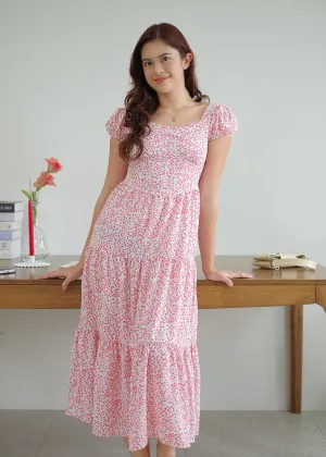 Elaya Maxi Dress - red ditsy floral