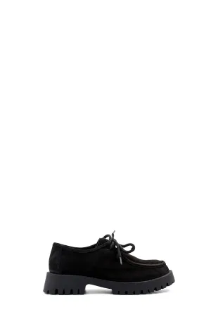 FST Genuine Leather Women's Casual Shoes 581ZA2847 Black Nubuck - Union City