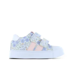 Girls Lilac Floral Leather Sneaker
