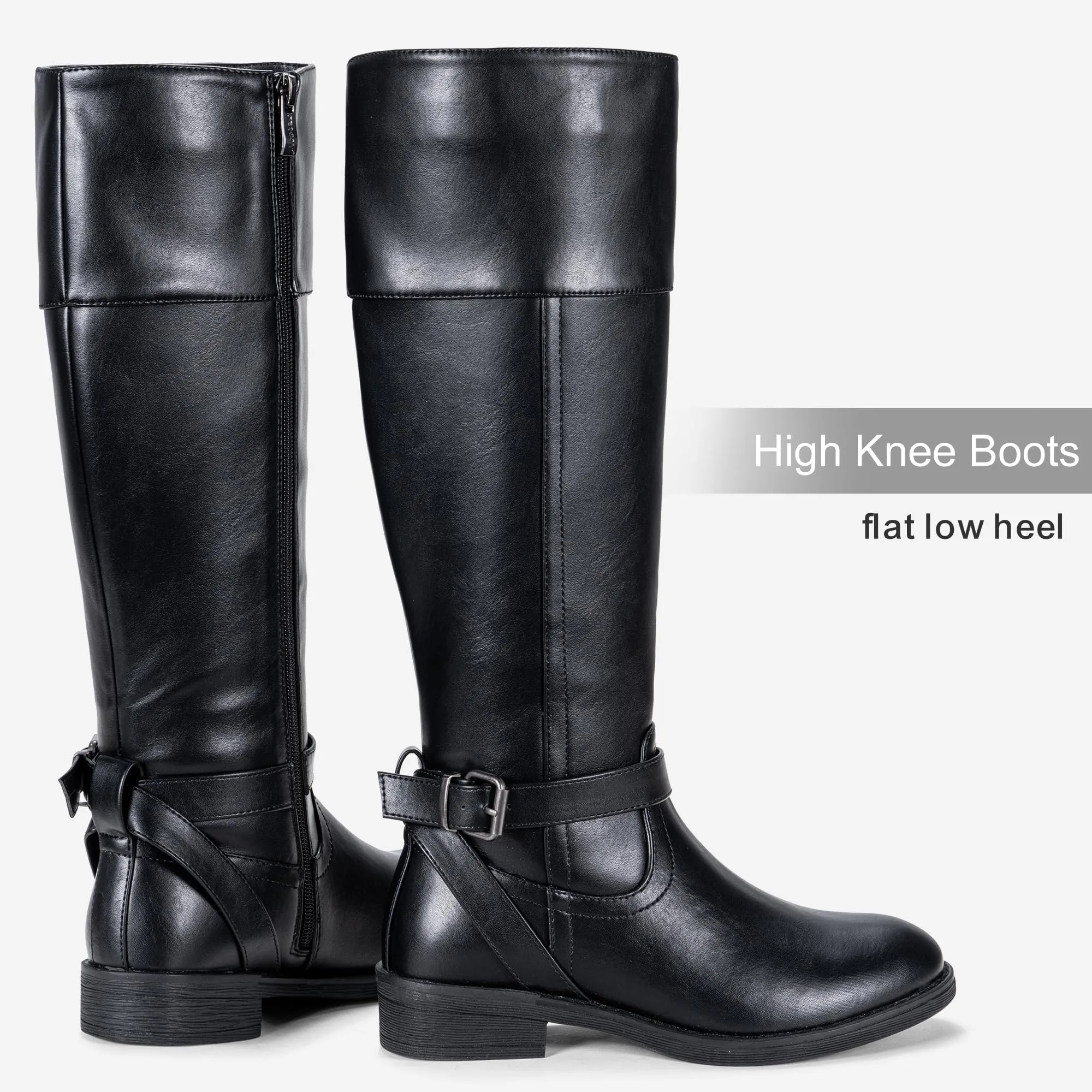 Jeossy Women's Wide Calf Knee High Boots