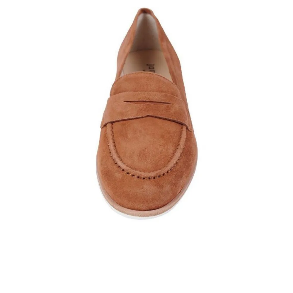 Jon Josef Women's Audrey Luggage Smoking Loafer Suede Flats