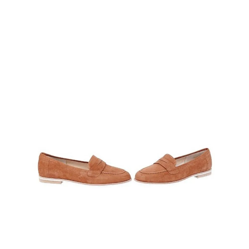 Jon Josef Women's Audrey Luggage Smoking Loafer Suede Flats
