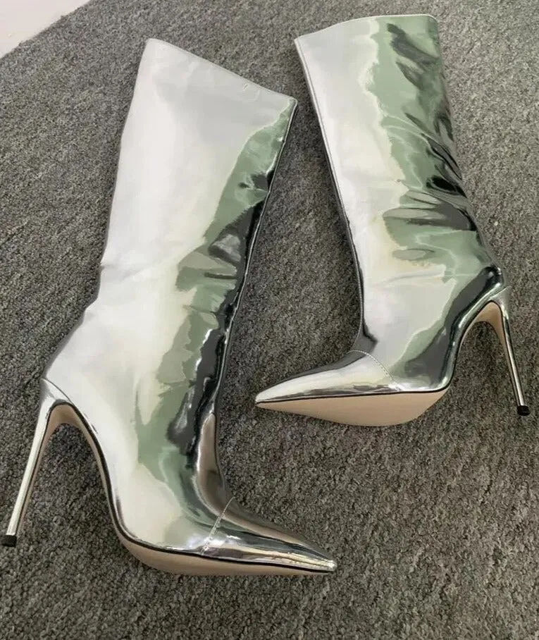 Knee-High Mirror Boots