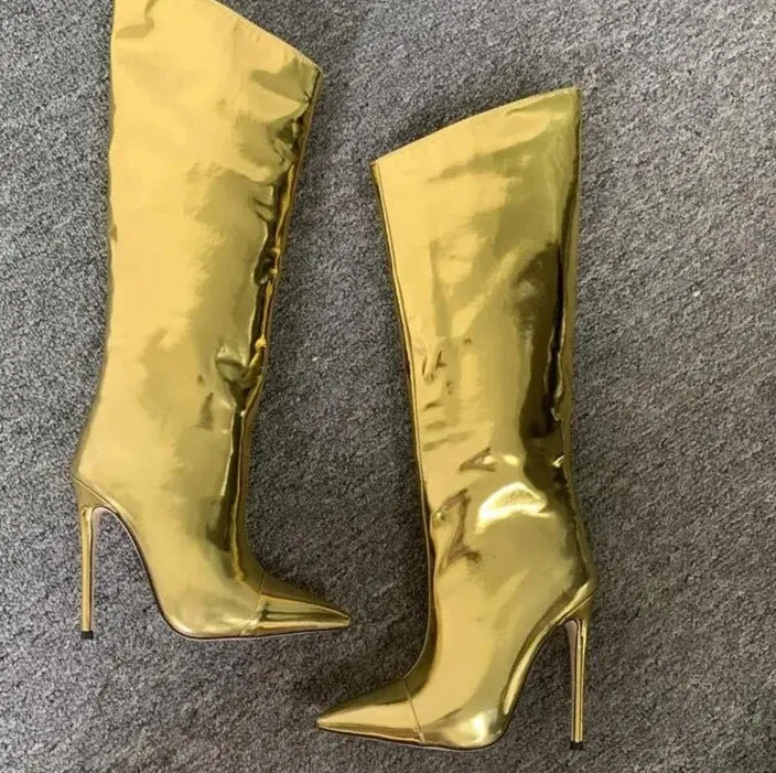 Knee-High Mirror Boots