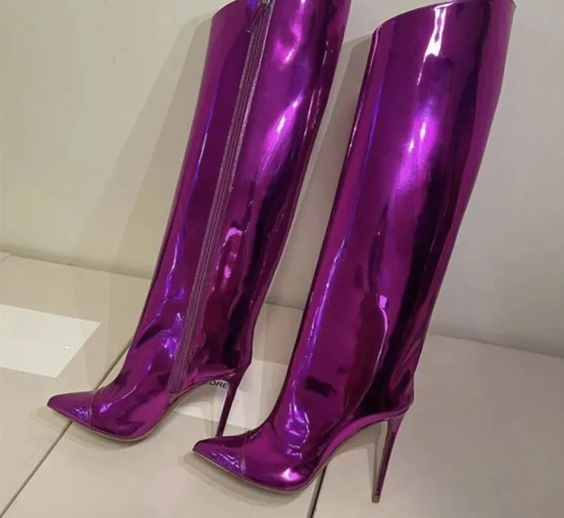 Knee-High Mirror Boots