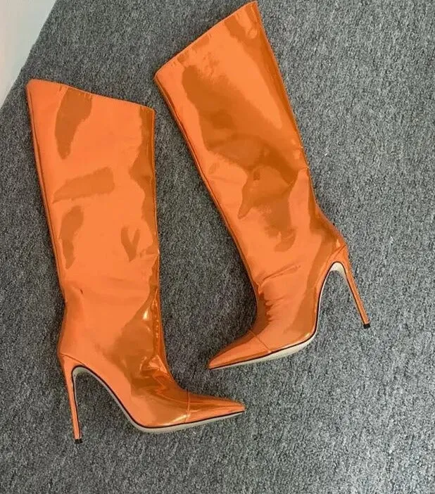 Knee-High Mirror Boots