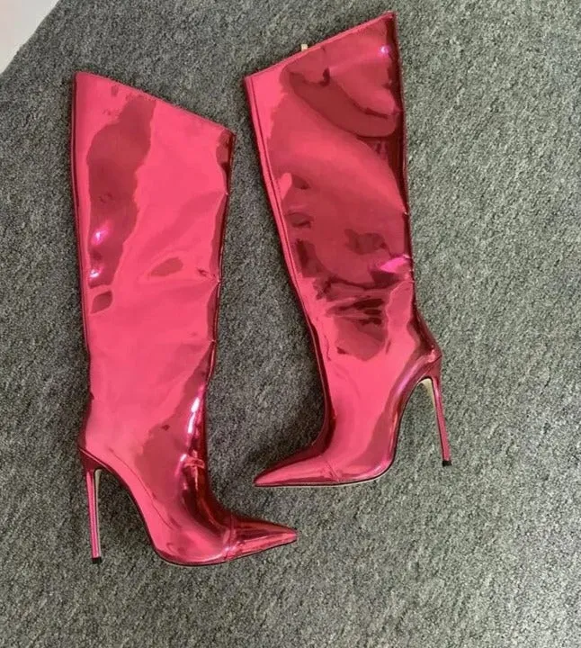 Knee-High Mirror Boots
