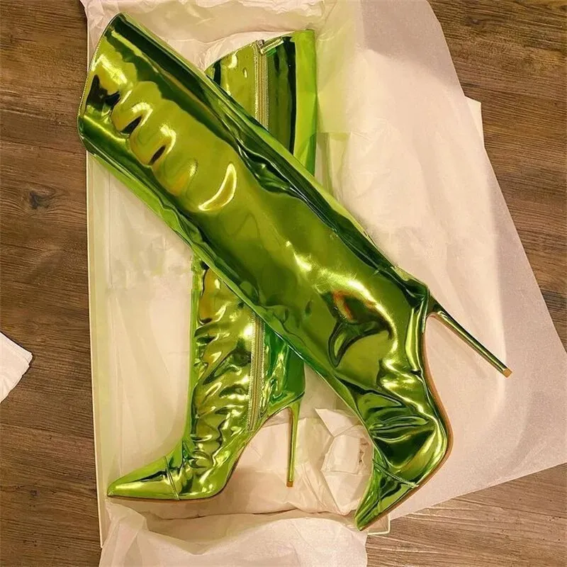 Knee-High Mirror Boots