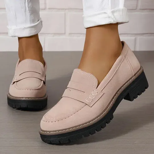 Komfortable Chunky Slip On Platform Loafers til kvinder