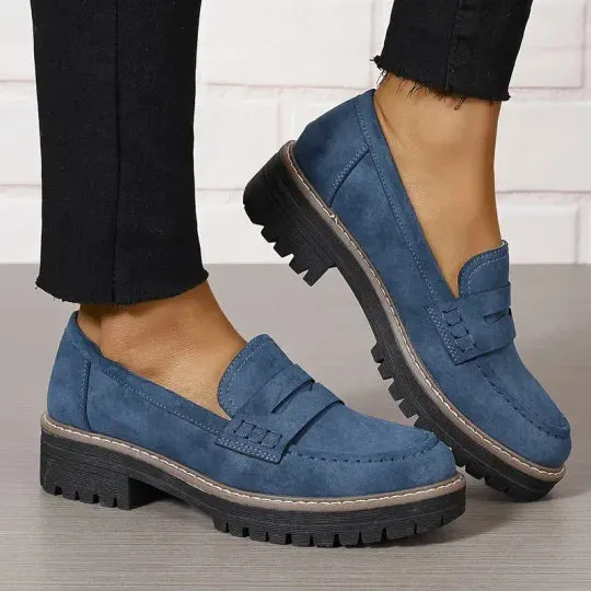 Komfortable Chunky Slip On Platform Loafers til kvinder