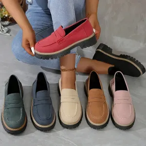 Komfortable Chunky Slip On Platform Loafers til kvinder