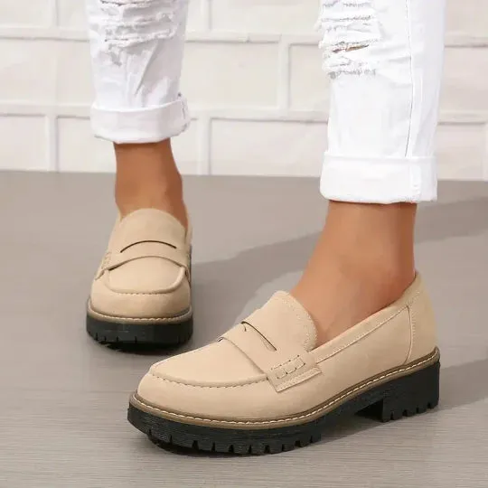 Komfortable Chunky Slip On Platform Loafers til kvinder