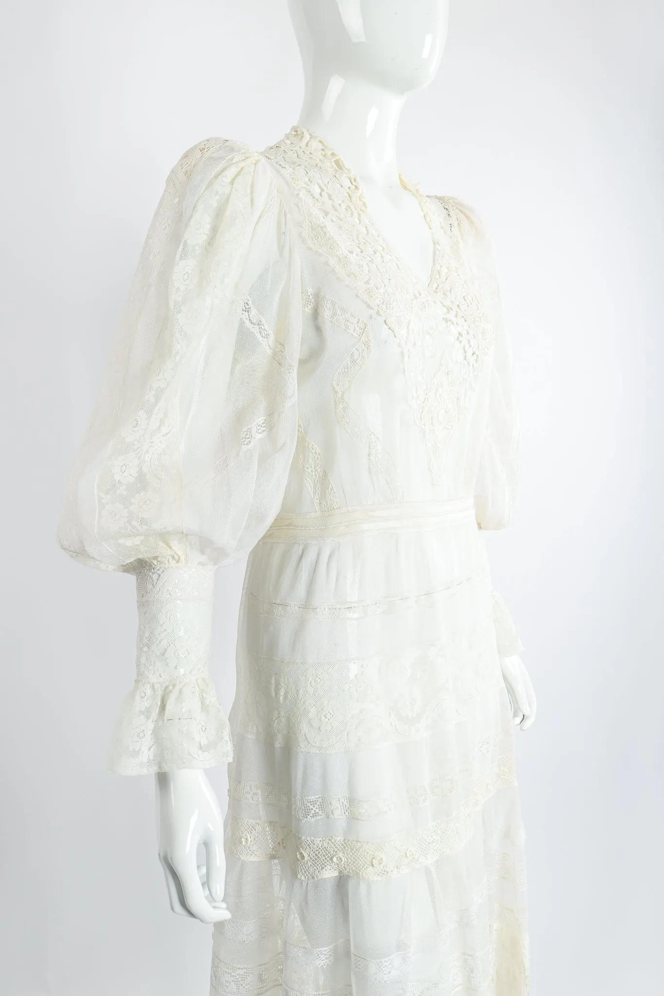 Lace Balloon Sleeve Dress