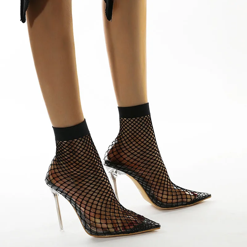 Lace Mesh Sexy Personalized Transparent High-Heeled Shoes