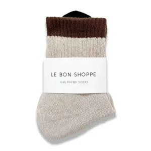 LBS Color Block Girlfriend Socks - Black/Coffee