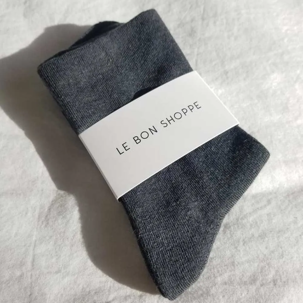 Le Bon Shoppe Sneaker Socks - Heather Black