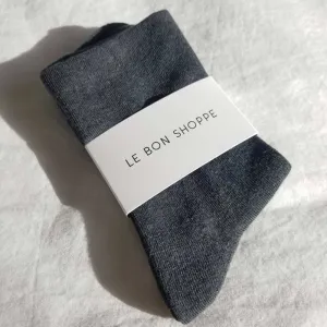 Le Bon Shoppe Sneaker Socks - Heather Black