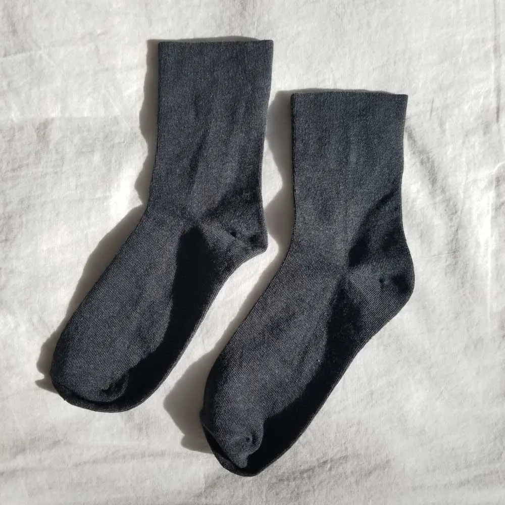 Le Bon Shoppe Sneaker Socks - Heather Black