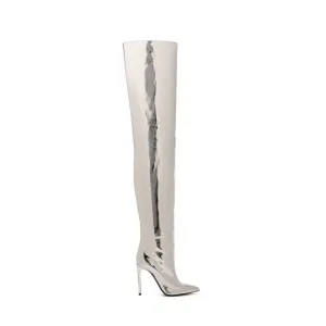 LONDA Stiletto Heel Patent Leather Over The Knee Boots