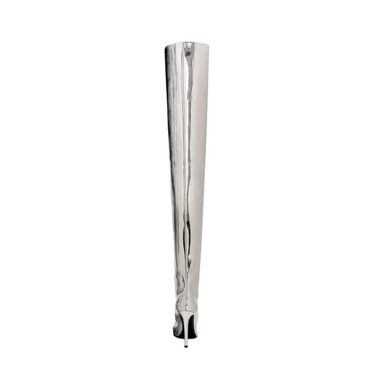 LONDA Stiletto Heel Patent Leather Over The Knee Boots