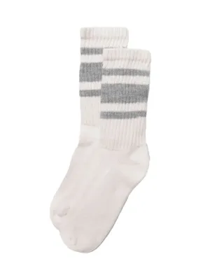 Mono Stripe Sock- Heather Grey