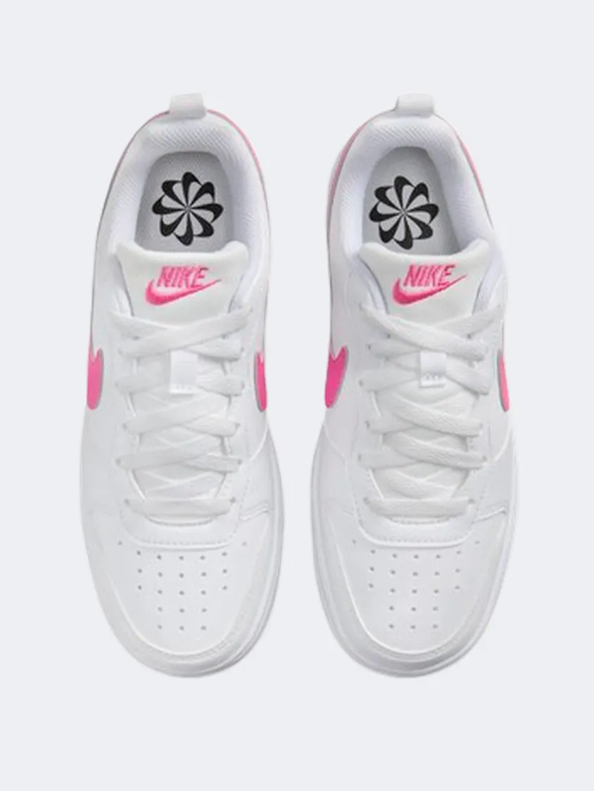 Nike Court Borough Recraft Gs-Girls Lifestyle Shoes White/Laser Fuchsia