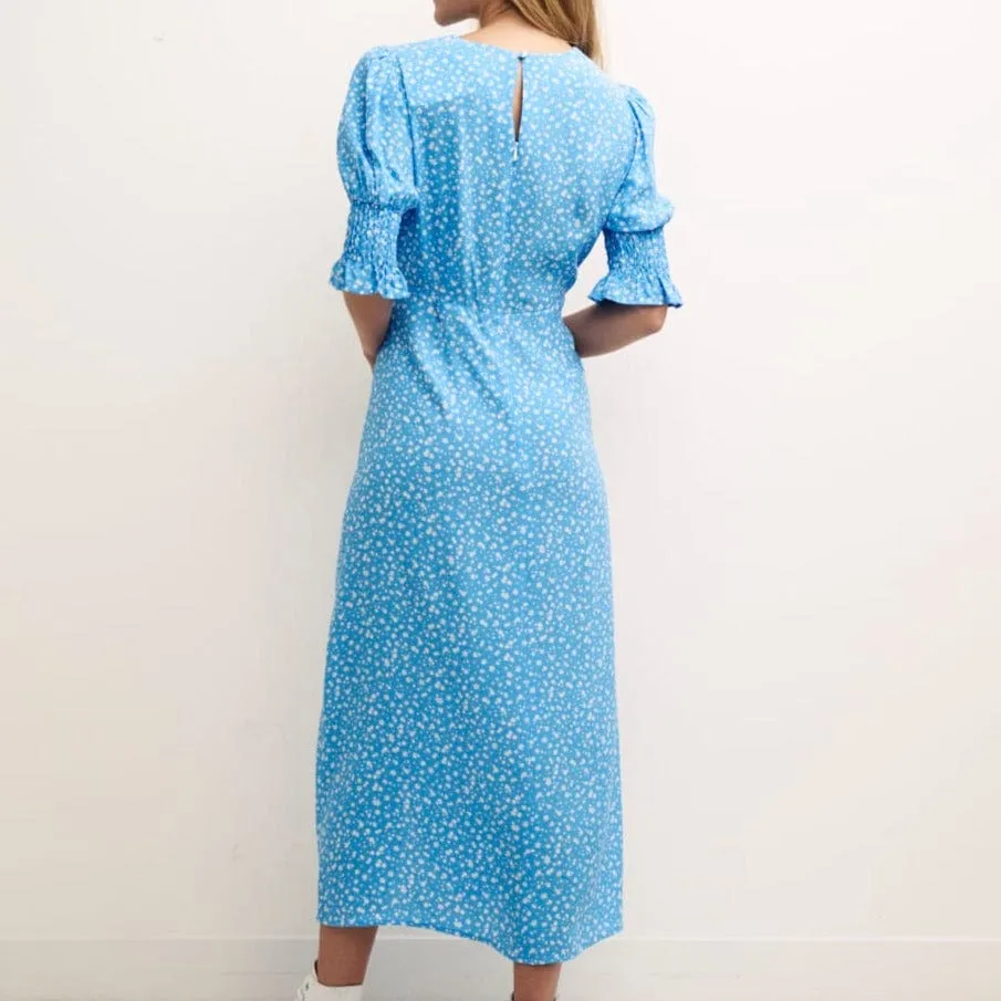 Nobody's Child Ditsy Blue Luna Midi Dress