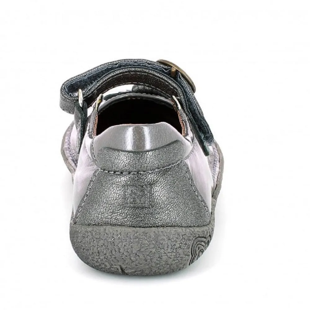 Noel Charly Pewter Patent Velcro Shoes