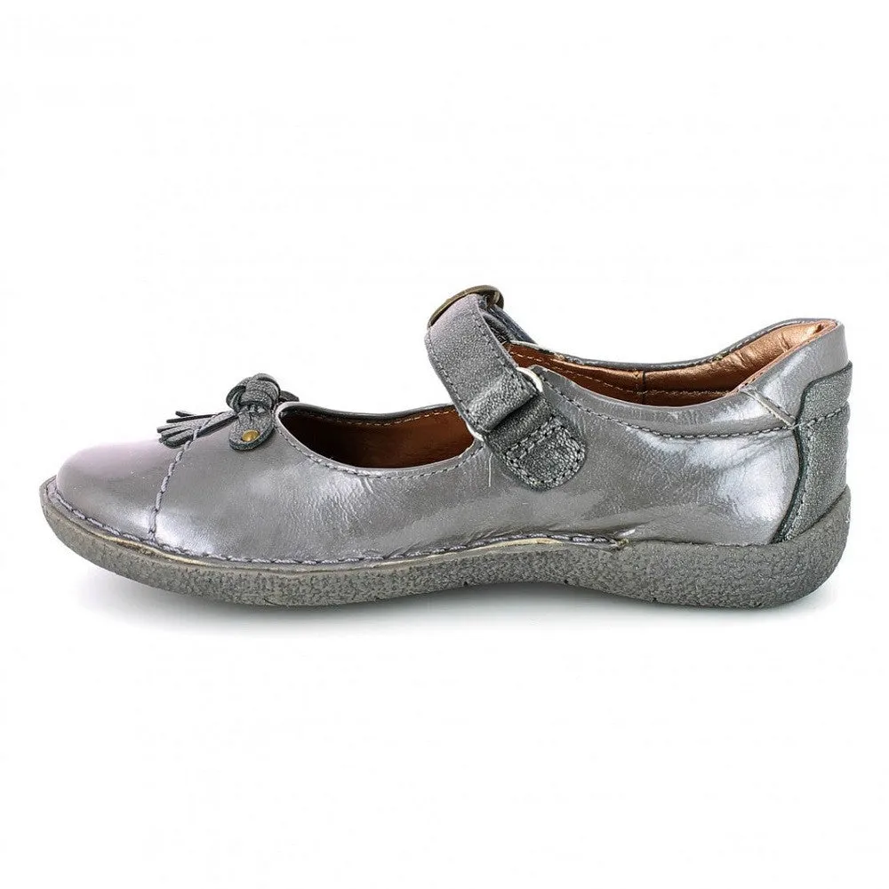 Noel Charly Pewter Patent Velcro Shoes