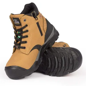 P&F Women's Safety Work Boots PF646 CSA 6" Waterproof Nubuck Leather, Steel Toe & Sole, Zipper Closure, Anti-Slip, Lightweight, Durable | Sizes 5-11