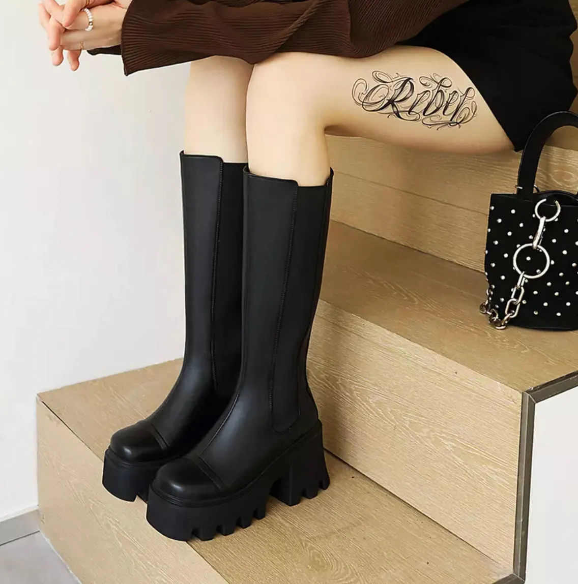 Platform Knee High Boots