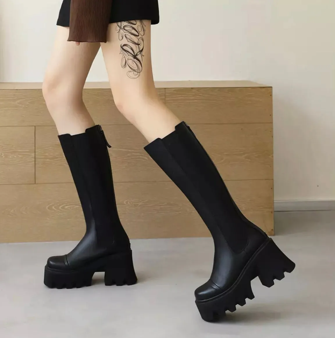 Platform Knee High Boots