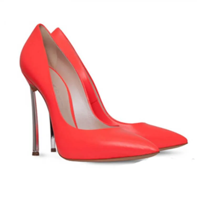 Point Toe Fashion High Heel Leather Pumps