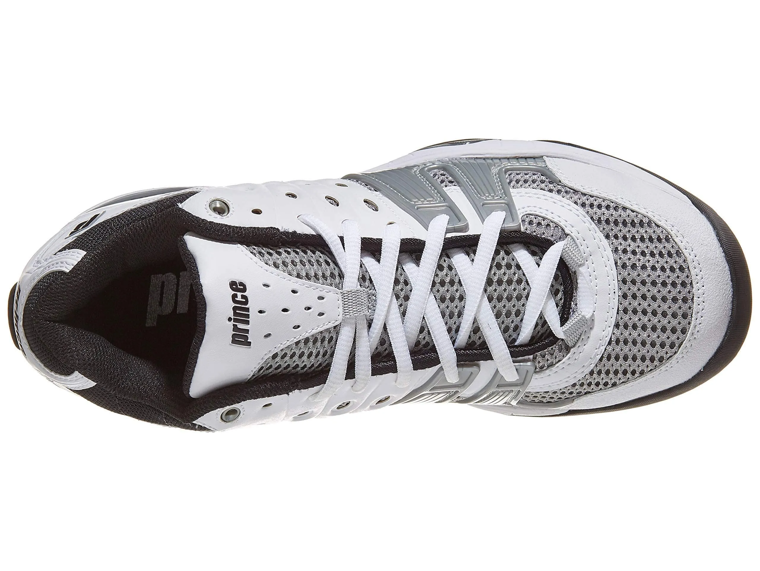Prince Men's T22 Mid Tennis Shoe,White/Black/Silver,11 M US