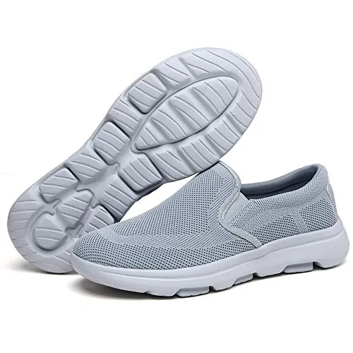 TIOSEBON Men's Slip On Loafers Comfort Walking Shoes Driving Sneakers 6.5 US Gray