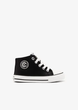 Unisex Black Logo Hi-Top Sneakers Napa